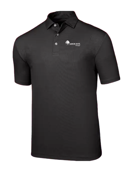 Callaway Birdseye Black Polo w/Arbor Bank Mortgage Logo