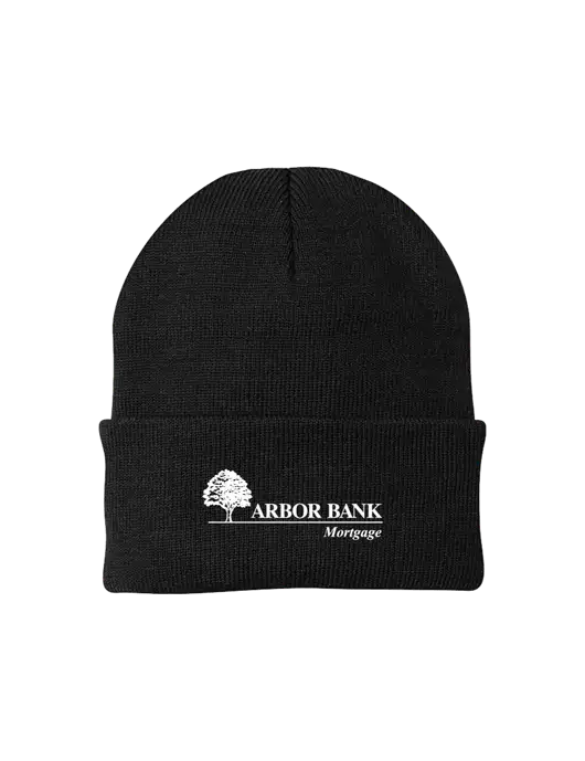 Black Knit Cap w/Arbor Bank Mortgage Logo