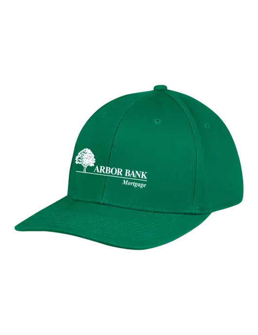 Premium Modern Structured Twill Kelly Green Snapback Cap w/Arbor Bank Mortgage Logo