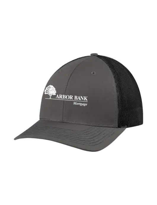 Richardson Adjustable Snapback Original 112 Trucker Cap Dark Grey w/Black Mesh w/Arbor Bank Mortgage Logo