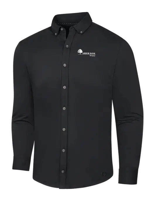 OGIO Blacktop Modern Code Stretch Button-Up Shirt w/Arbor Bank Mortgage Logo