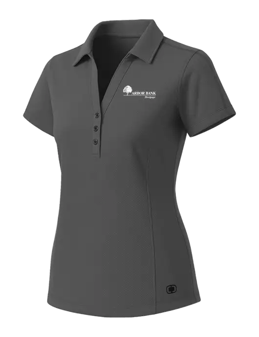 OGIO Womens Medium Grey ONYX Polo w/Arbor Bank Mortgage Logo