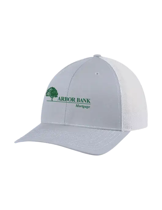 Richardson Adjustable Snapback Original 112 Trucker Cap Light Heather Grey w/White Mesh w/Arbor Bank Mortgage Logo