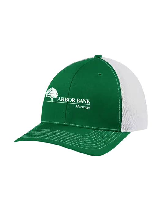 Richardson Adjustable Snapback Original 112 Trucker Cap Kelly w/White Mesh w/Arbor Bank Mortgage Logo