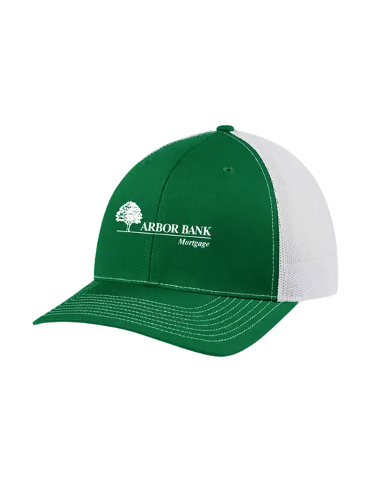 Richardson Adjustable Snapback Original 112 Trucker Cap Kelly w/White Mesh w/Arbor Bank Mortgage Logo