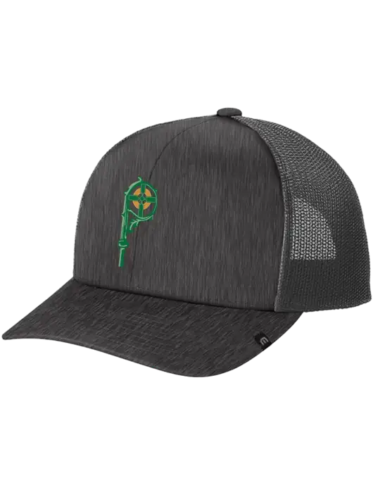 TravisMathew Very Dark Grey Heather Cruz Trucker Cap w/St. Pats Event Logo